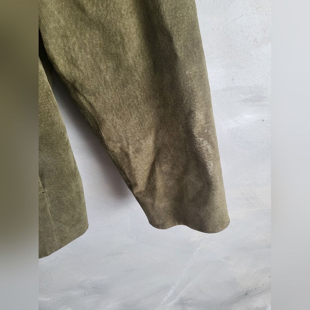 BRADLEY BY BRADLEY BAYOU SOFT SUEDE JACKET CHAIN DETAIL Sz 2X OLIVE GREEN $250 - Picture 5 of 11